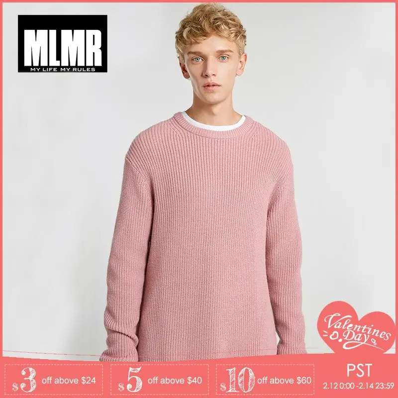 Beste Mlmr Mens Effen Kleur Ronde Hals Trui College Stijl Winter Trui | 218425502
