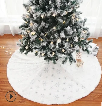 

Christmas Tree Skirt Plush Sequins Embroidered Christmas Tree Skirt Apron Christmas Holiday Party Ornaments