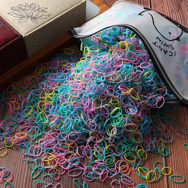 2000pcs Girls Hair Bands Hair Accessories Nylon Rubber Band Elastic Headband Children Ponytail Gum Holder Bands Kids Ornaments Bird bag-2