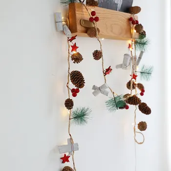 

Christmas Lights Fairy Lights Wreath with Lights Flower Berries Festive Party Family Birthday Home Decor Battery Powered JS22