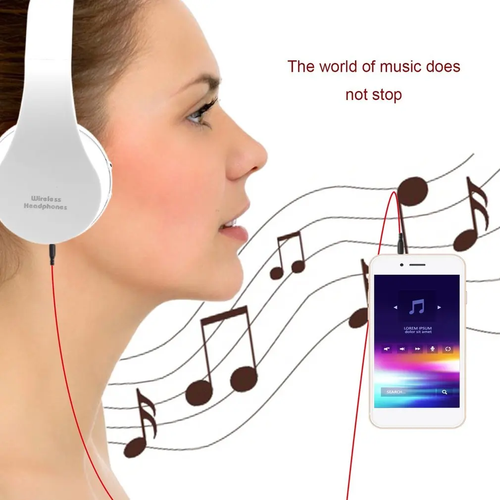 Bluetooth наушники с микрофоном для мобильного компьютера планшета тяжелый бас складной портативный регулируемый для iPhone ПК ноутбук 3,5 мм аудио