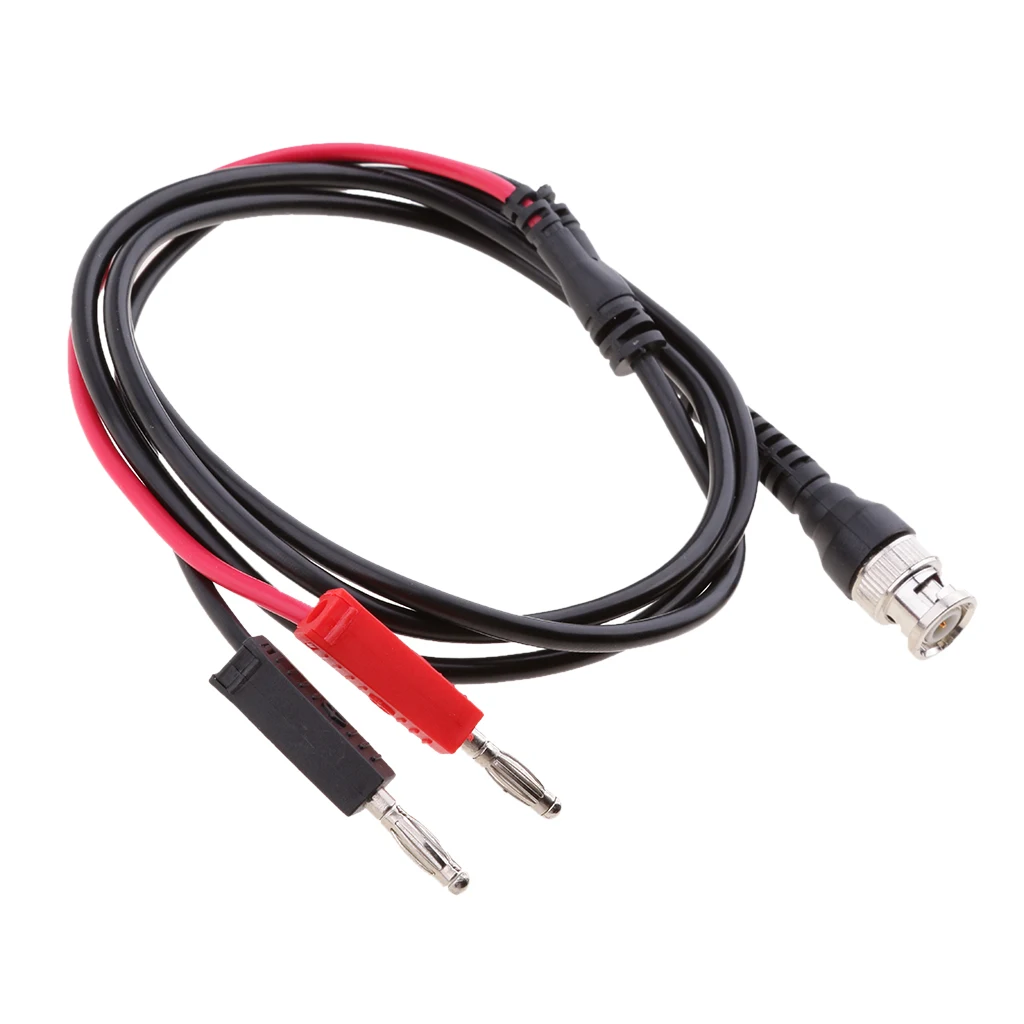 BNC Male to Dual 4mm Banana Plug With Socket Oscilloscope Test Lead Cable 3.5ft (BNC Male to Dual Banana Plug)
