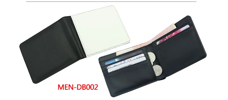 Free Shipping 20pcs/lot Blank Sublimation Men Leather Wallet for Hot transfer Printing Leather Purse Blank consumables DIY