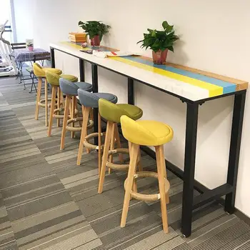 

Bar Chair, Nordic Modern Simple Household Solid Wood High Stool, Bar Stool, Bar Chair, Leisure Backrest Chair, Stool