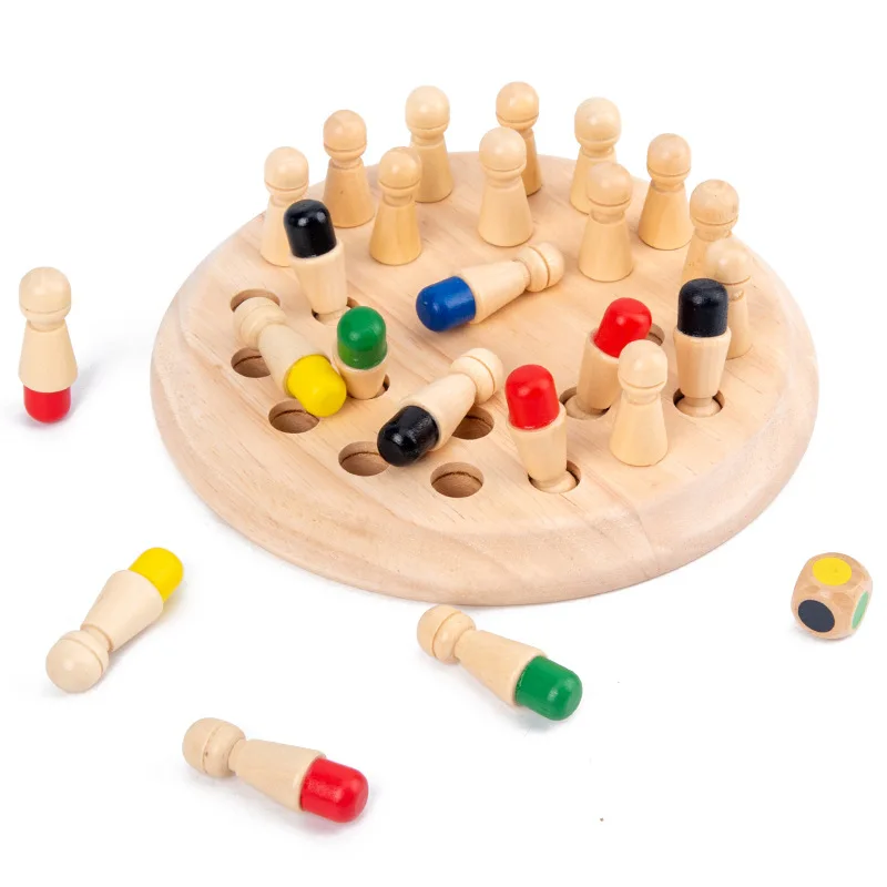 Montessori Cor Memória Xadrez Brinquedos De Madeira Divertido Parent-Child  Memória Puzzles Xadrez Jogo De Tabuleiro Educacional Brinquedos Sensoriais  Para Crianças - AliExpress