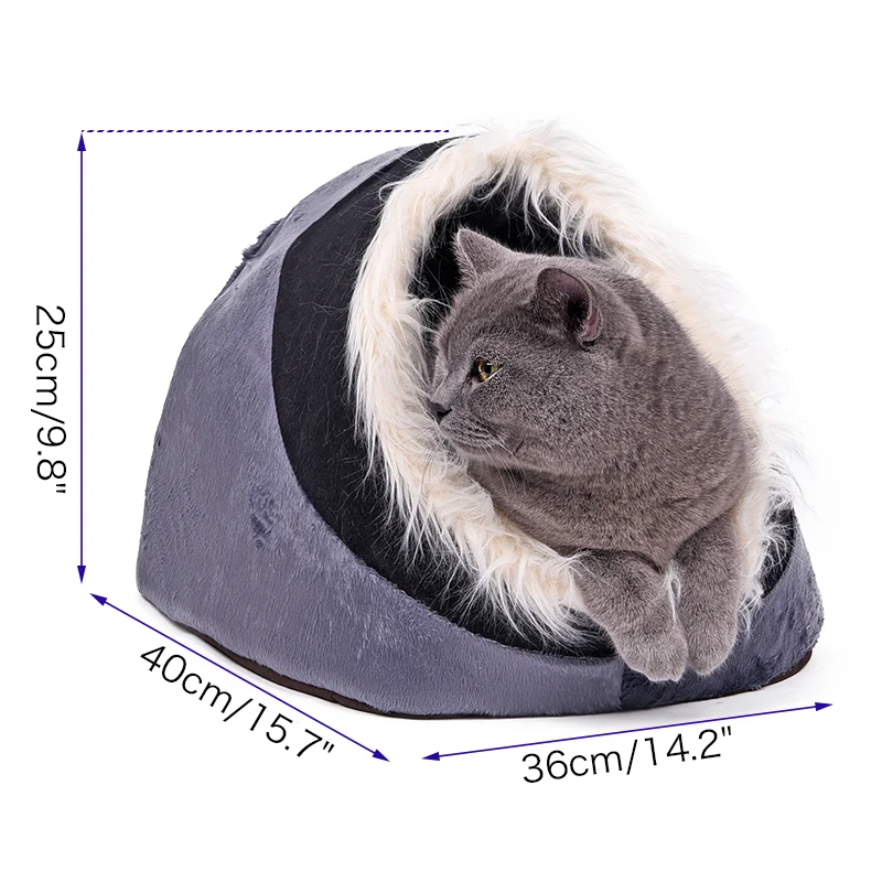 Gw0025 Gray Складной домик для домашних питомцев в форме кошки, кошки, котенка, кровать, Cama Para Cachorro, мягкий зимний теплый собачий питомник, гнездо для собак, кошек - Цвет: Gw0025 Gray