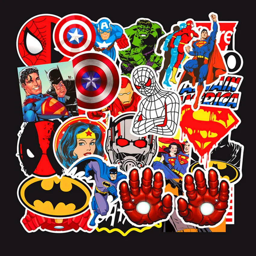 50 листов супергерой Супермен каракули наклейка для ноутбука Водонепроницаемый мото чемодан для скейтборда гитара мебельная наклейка игрушка наклейка