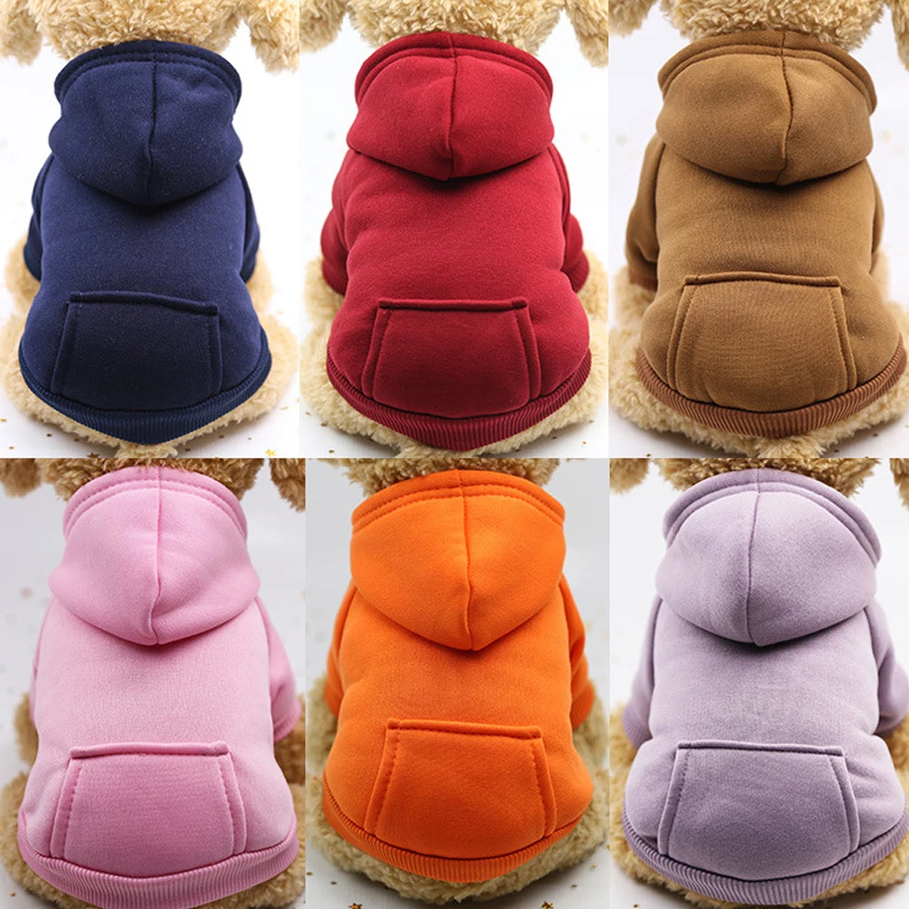 Ropa de otoño para invierno para perros y gatos, suéter para perros pequeños, gatos, Chihuahua, Teddy, naranja, rojo, trajes para cachorros con diseño de bolsillo