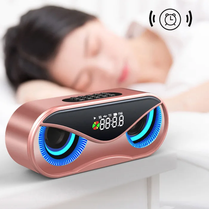 Сова Bluetooth динамик двойной динамик Будильник Мини-стереоколонка VH99