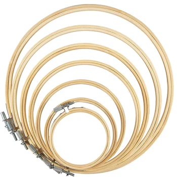 

7 Pcs Embroidery Hoop Set Bamboo Circle Cross Stitch Hoop Ring 3.2 Inch to 10.2 Inch for Embroidery and Cross Stitch