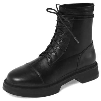 

SaraIris Brand New INS Hot Sale Genuine Leather Chic Cosy Shoelaces Cool Ankle Boot Stylish Winter Shoes Boots Women