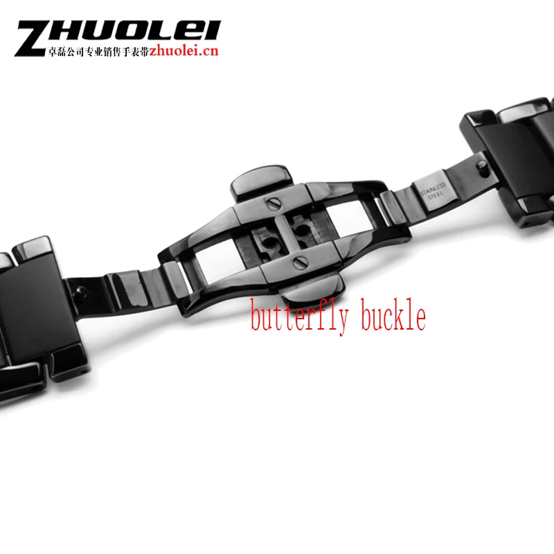 Для AR1452 AR1451 керамический ремешок для часов и корпуса 22 мм 24 мм Высокое качество черный мужской керамический ремешок браслет стальной черный браслет
