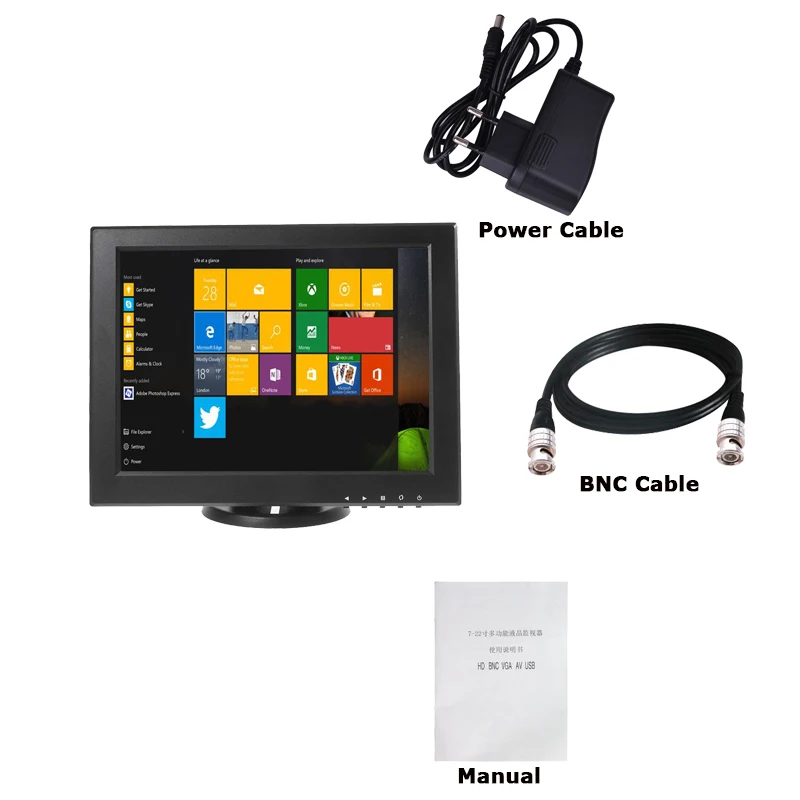 1" пластик 1024*768 маленький размер tft ЖК-экран монитор vga hdmi 12 дюймов монитор с AV/BNC/VGA/HDMI/USB интерфейсом