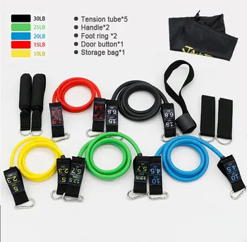 

Upgrade Type 11 Sets Pulling Rope Elastic String Resistance Latex Pull Rope Set Abdominal Exercising Band Workout Bands Fitness