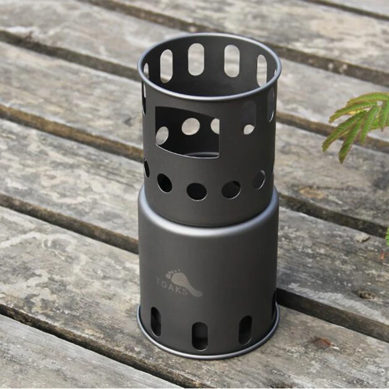 

TOAKS Wood Burning Stove Titanium Stove Backpacking Wood Burning Stove Camping Travel Hiking Titanium Stove Only 225g STV-11