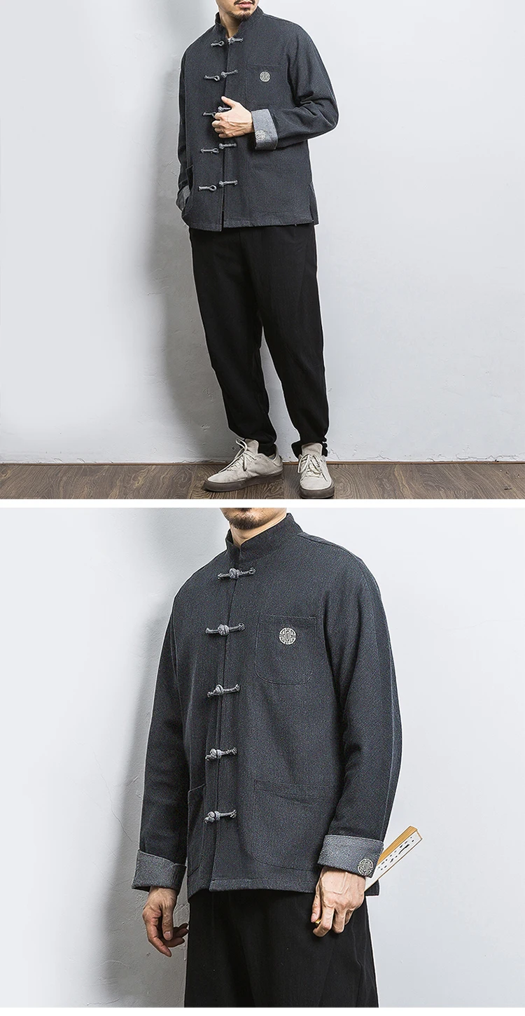 Sinicism Store мужская синяя джинсовая куртка с вышивкой, мужская верхняя одежда с пряжкой в китайском стиле, мужские весенние винтажные модные джинсовые пальто 5XL