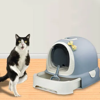 

Cat litter basin fully enclosed cat toilet drawer push-pull tray oversized cat pot cat supplies cat litter box pf101911