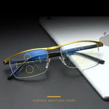 Прогрессивные Мультифокальные очки для чтения, анти-синий светильник, взгляд далеко в середине, взгляд рядом с многофункциональными бровями, ретро, ретро