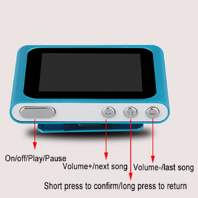MP3-player с экраном может воспроизводить видео Поддержка TF карты хранения клип-на портативный смотреть фильмы слушать песни