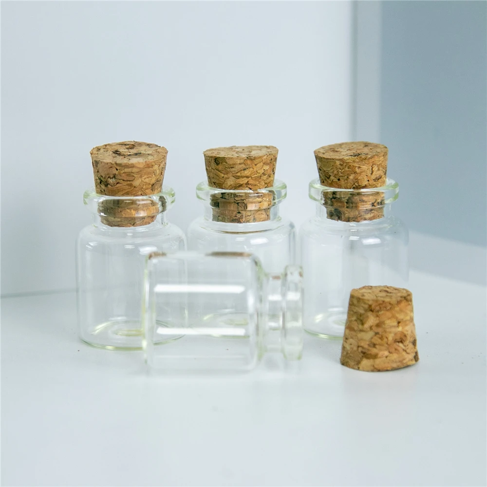 15ml 30*40*17mm Mini Transparency Glass Bottles With Cork Empty Jars Crafts Clear Bottles 50pcs/lot