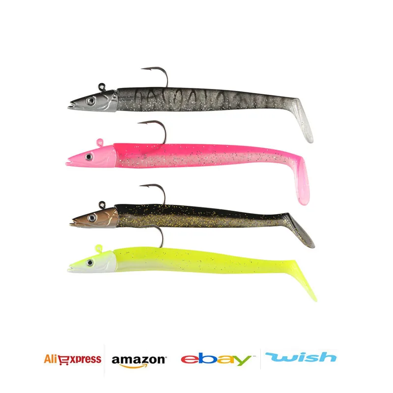 

New Style Double Color Submerged Fish-shaped Lead Head ruan yu Soft Bait 4-Color Lure ruan yu T-Tail 12 Cm 1