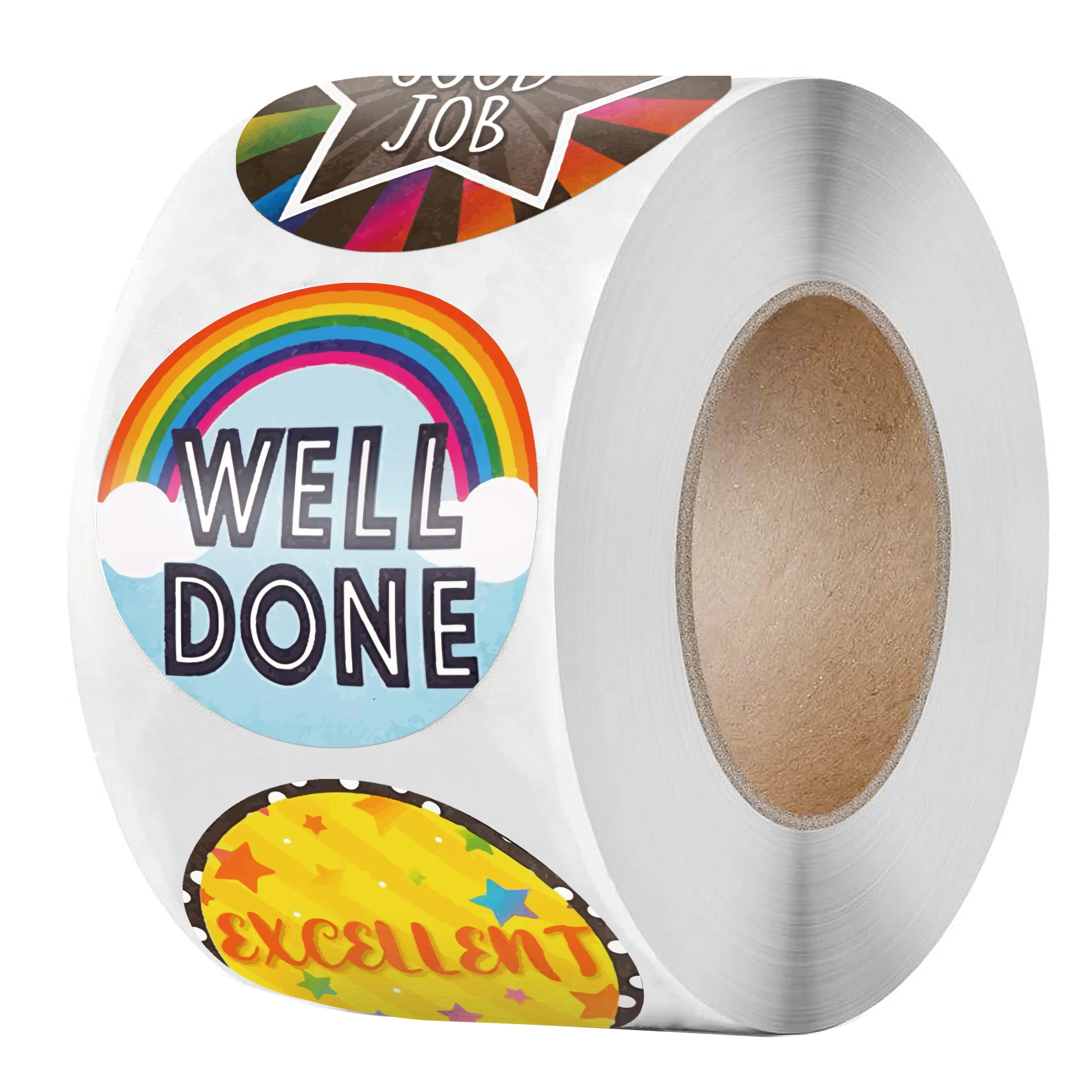 500 Pcs Round Cartoon Reward Stickers Cute Star Rainbow Clouds Sticker for Handmade Gift Decor Labels Kids Reward Stickers