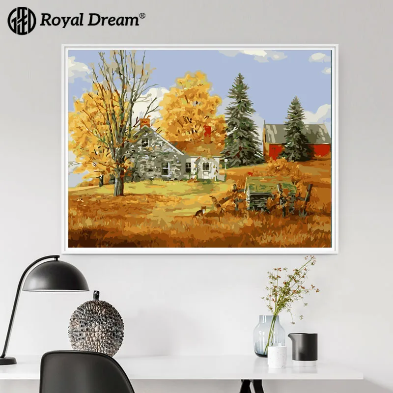 

DIY Digital Oil Painting Northern European-Style Living Room Scenery Decorative Painting DIY Painted Coloring Oil Painting Entra