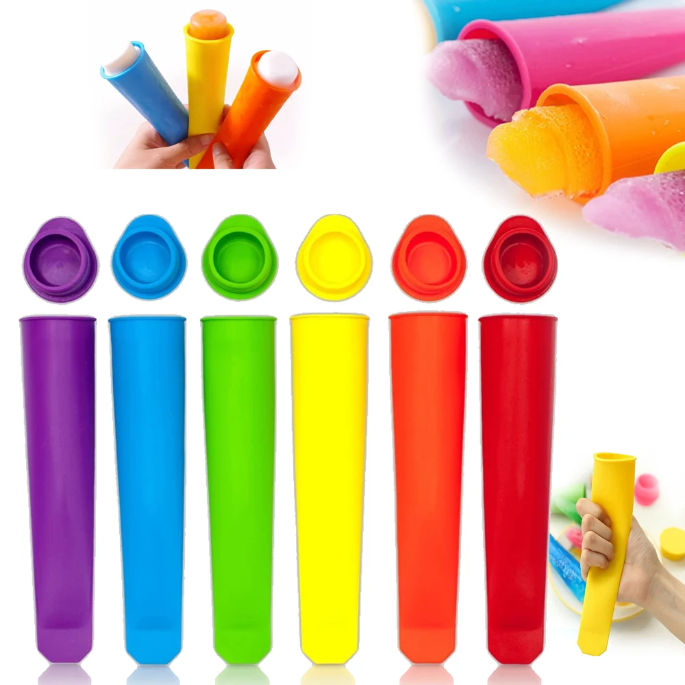 Wholesale 4pc Plastic Ice Pop Maker Mold- 4 Assorted Colors