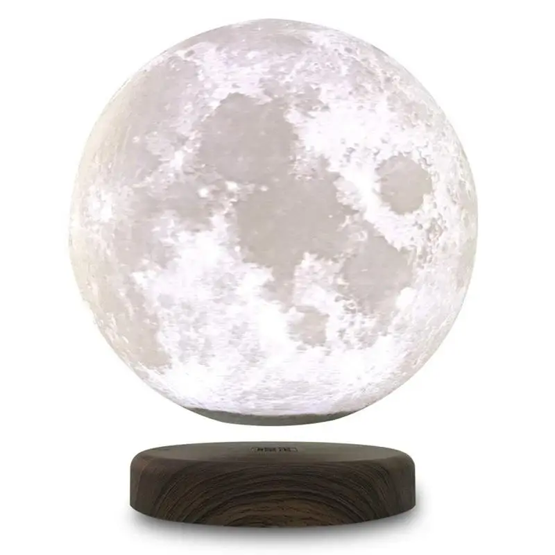 

Hot Sale 3D Printing Maglev Magnetic Levituna Moon LED Night light Wired Power 360 Rotation Floating Decorative Light