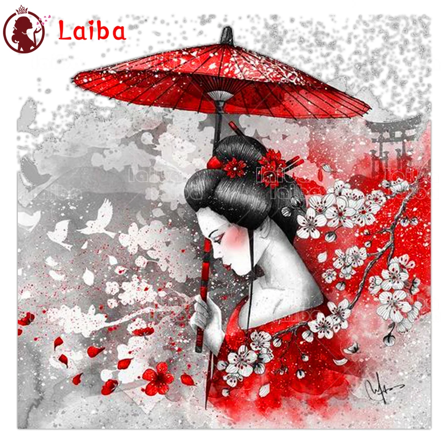 Home Art Diamond Painting Japanese Woman 5d Diy Diamond Embroidery