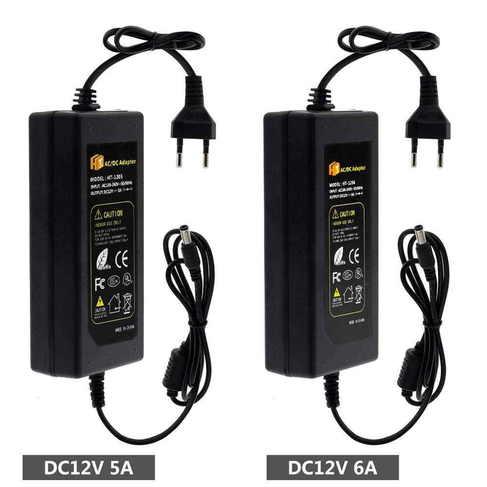 DC12V адаптер AC100 240V трансформаторы Выход 1A 2A 3A 5A 6A 8A 10A вилка Европа/США Питание для