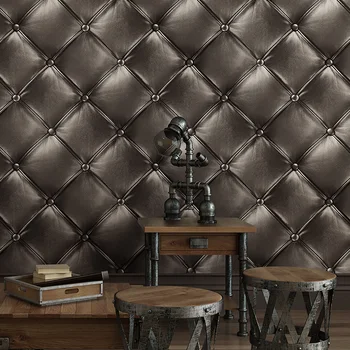 

PVC Bedroom Living Room KTV Soft Package Wallpape10m European Luxury Simulation Leather 3D Stereo TV Background Wall paper r