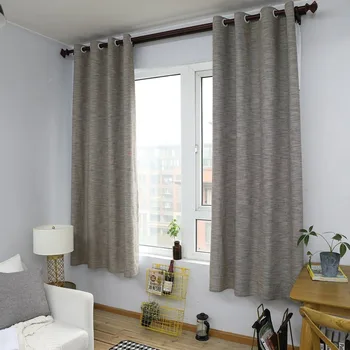 

55 * 85 simple modern semi shading curtain finished sunshade curtain bay window bedroom French window living room cotton linen