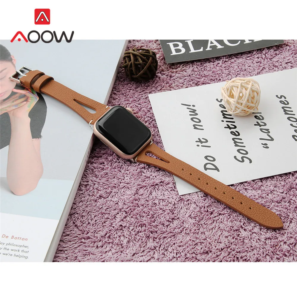 Ремешок из натуральной кожи для Apple Watch 4 40 мм 44 мм 38 мм 42 мм цветочный принт розовое золото мужской женский браслет ремешок для iwatch 1 2 3