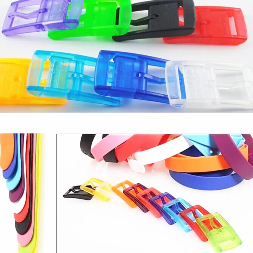 Waist Belt Men's Women's Plain Smooth Silicone Rubber Leather Belt Plastic Buckle PD020