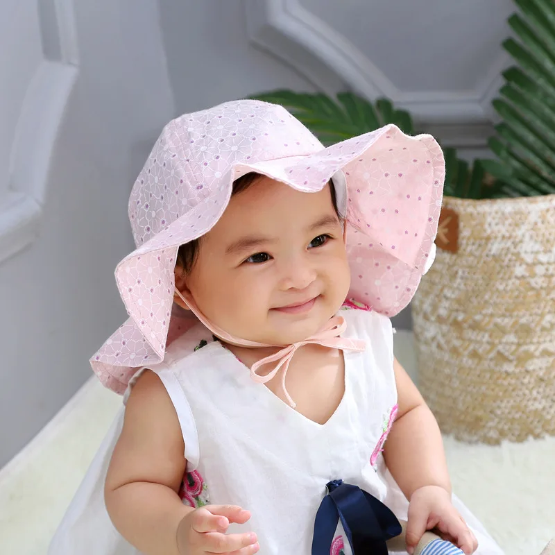

New Style Baby Hat Baby Hat Small Floral Bucket Hat Topee Spring Summer Princess Mother
