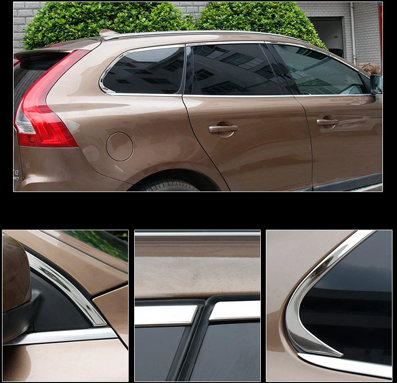 Нержавеющая сталь окна автомобиля планки для volvo xc60 2009 2010 2011 2012 2013 аксессуары