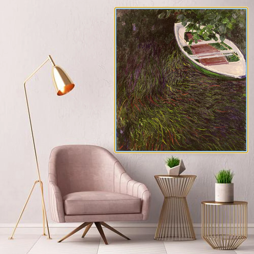 Цитон Клода монета Rowing гребная лодка Canvas холст искусство картина маслом