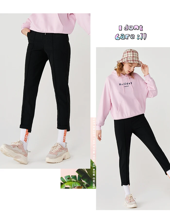 SEMIR повседневные женские брюки Зимние новые свободные ноги Девятый Брюки нерегулярные ноги эластичный пояс тренд брюки женские