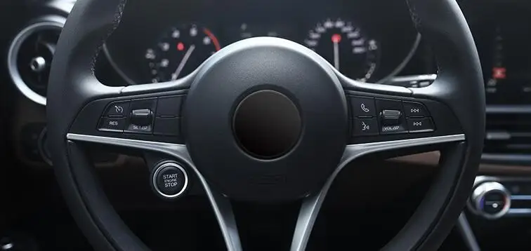 BJMYCYY 2 шт. хромированная накладка на руль автомобиля для Alfa Romeo Giulia для Stelvio аксессуары для стайлинга автомобилей