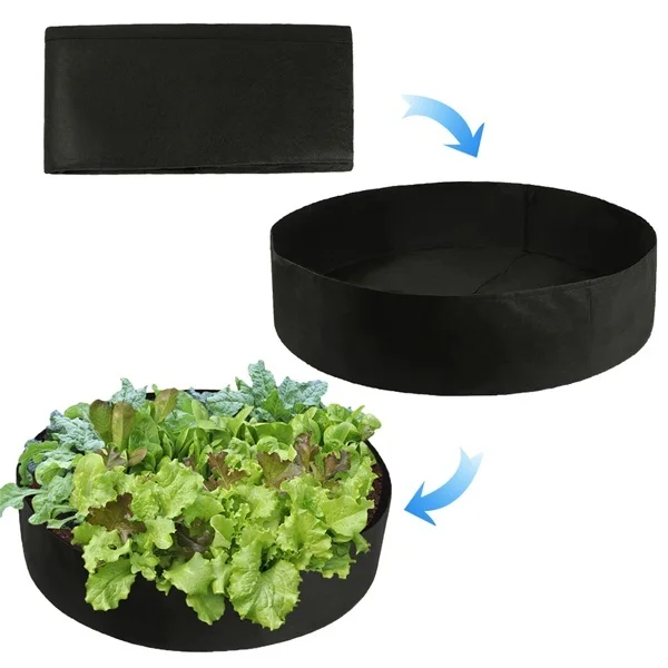

Raised Garden Bed Round Planting Container Grow Bags Breathable Felt Planter Pot barrel indoor seedling bag cultivation bag
