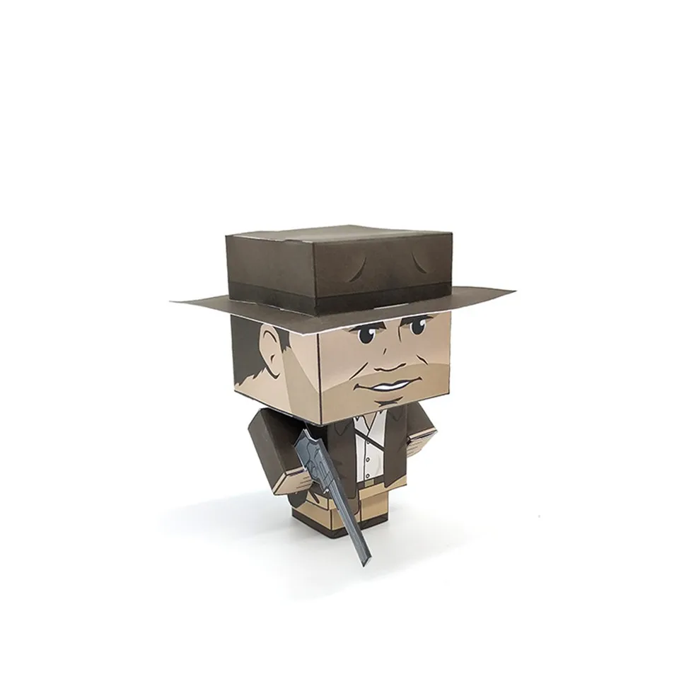 Нет-клей Индиана Джонс складной резки милый 3D бумажная модель бумаги ремесло Фильм рисунок DIY Cubee для детей взрослых ремесло игрушки CS-023