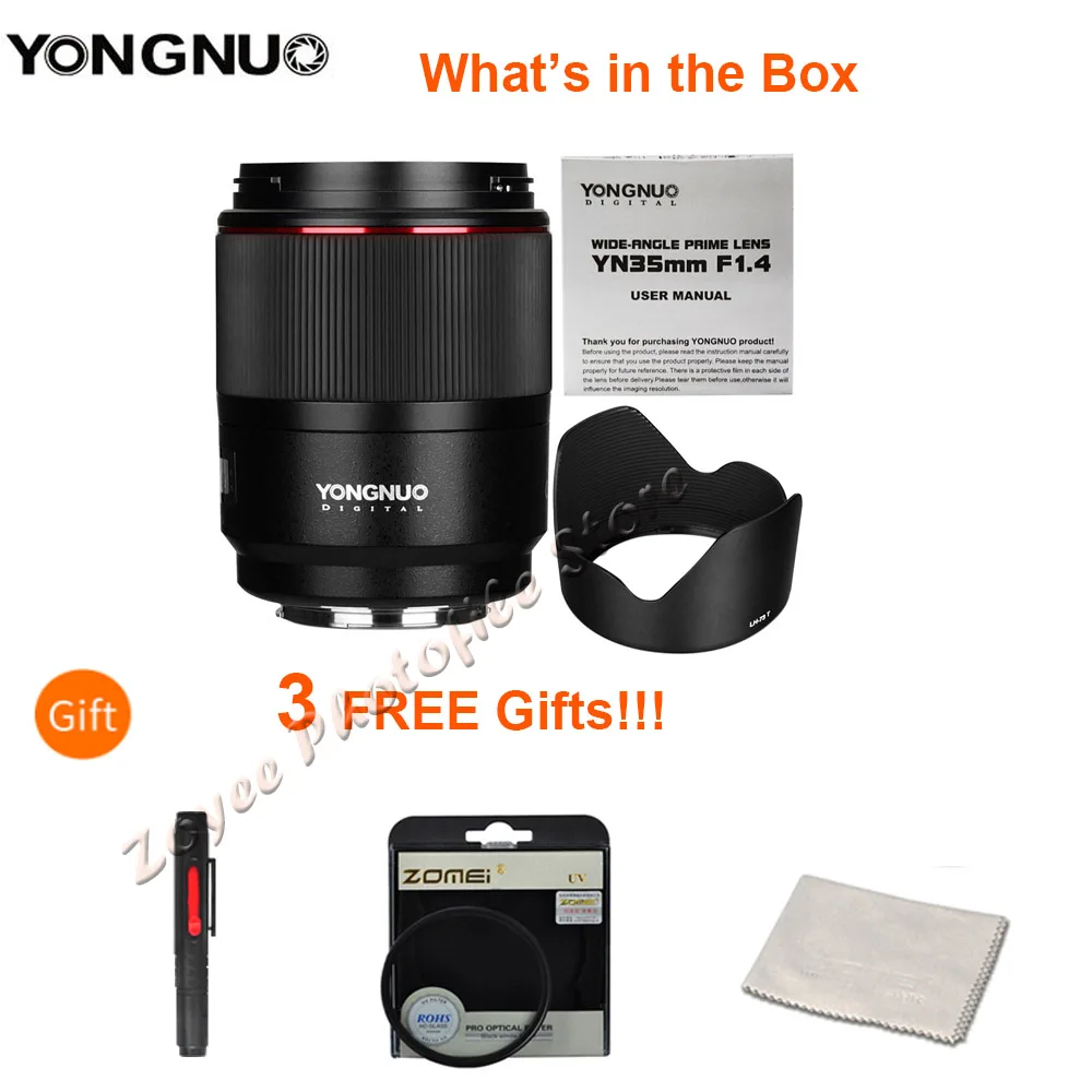 US $456.25 YONGNUO YN35mm F14 WideAngle Prime Lens Full Frame Lense For Canon DSLR Cameras 70D 80D 5D3 MARK II 5D2 5D4 600D 7D2 6D 5D