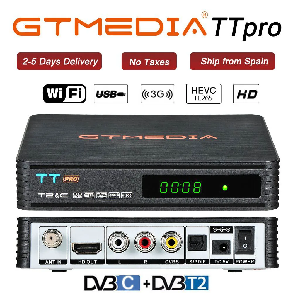 GTMEDIA TT PRO DVB-T2/кабель цифровой приемник DVB-T2 ТВ тюнер Wi-Fi Бесплатные цифровые