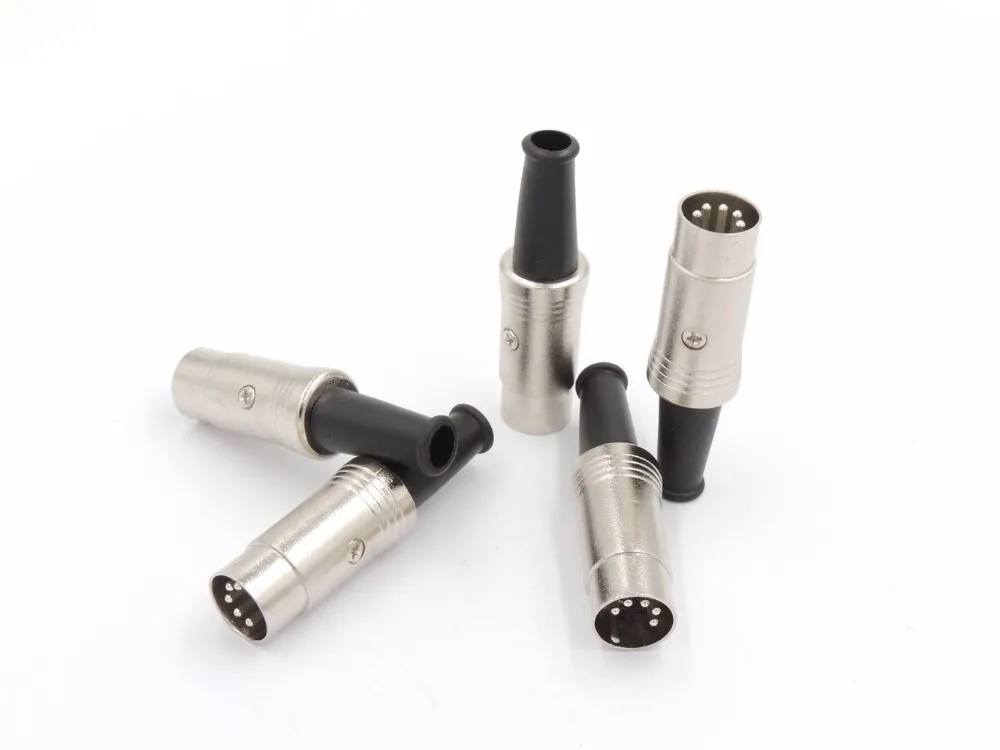 midi cabo de chumbo plugue de áudio macho inline metal conector