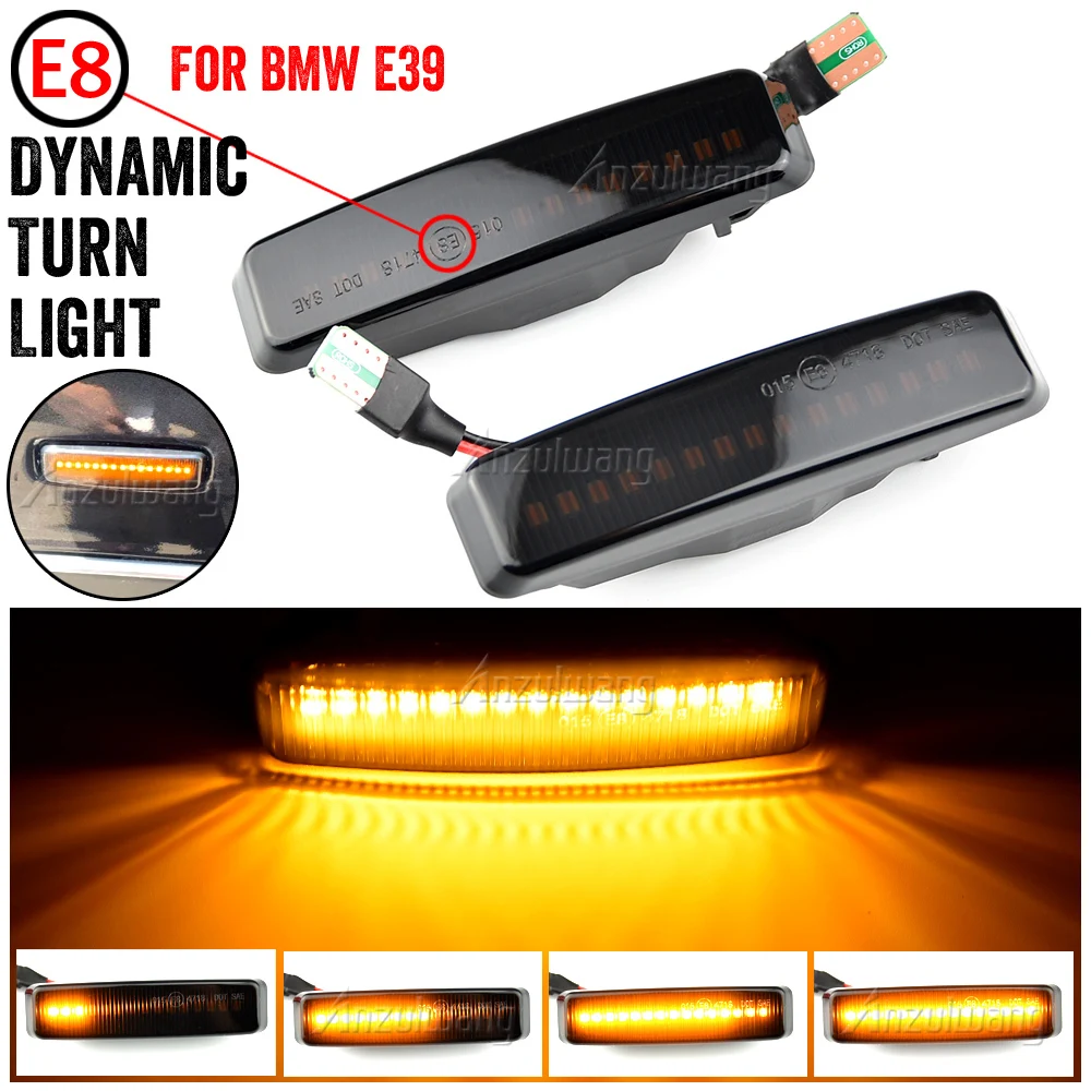 

1Pair Flasher Dynamic Blinker Indicator LED Turn Signal Light Side Marker Sequential Lamp For BMW 5 Series E39 1995-2003 M5