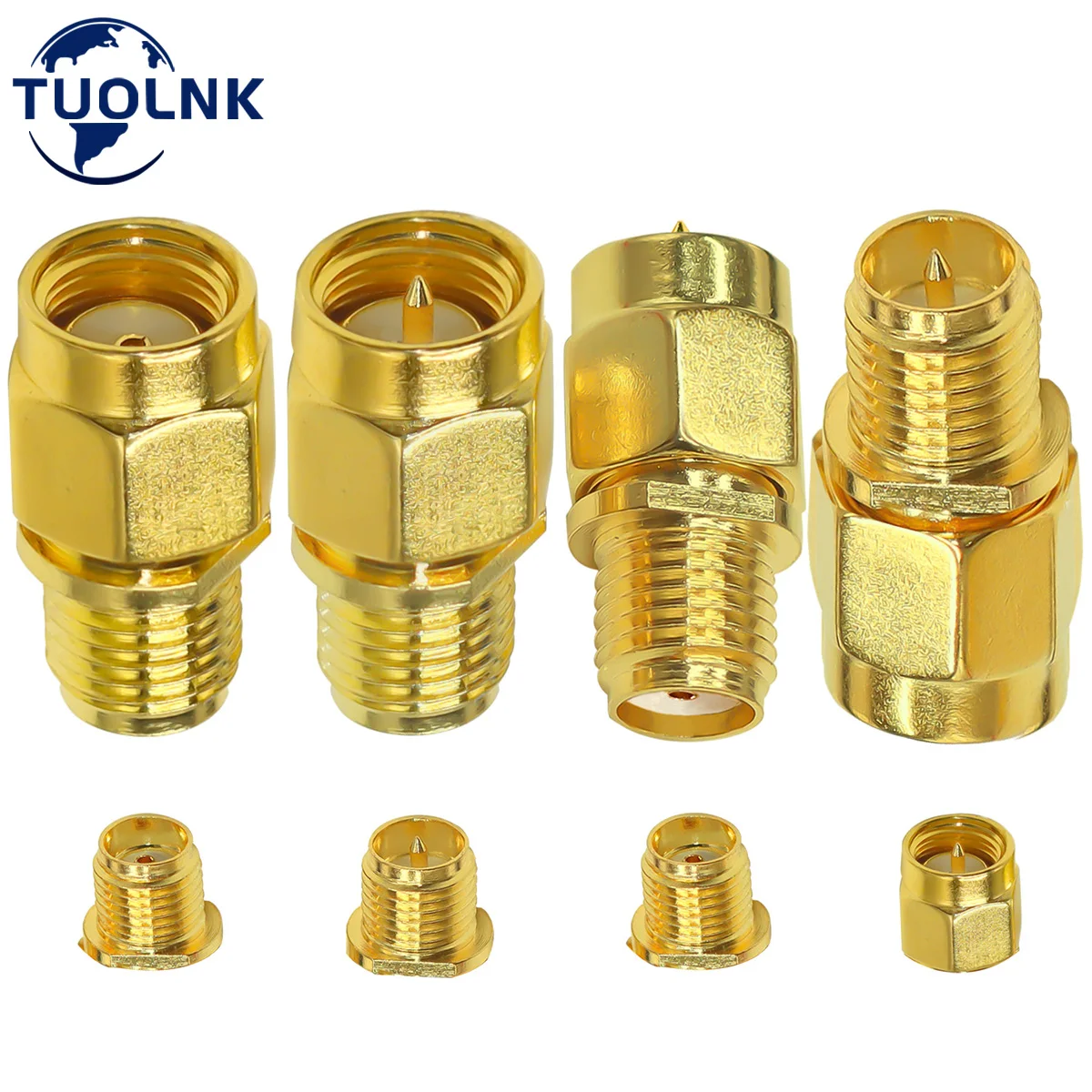 Lot/4pc 2pcs.lot  SMA Coax Connector Kit SMA/RP-SMA Male to RP-SMA/SMA Female RF Coaxial Adapter SMA Male to Female Converter антенна espada rp sma ant 3500gh