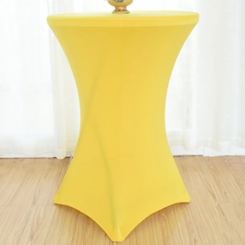 Yellow 1 шт. эластичный спандекс коктейльное покрытие для стола лайкра стрейч бар Скатерть для свадьбы Отель банкет украшения - Цвет: Yellow