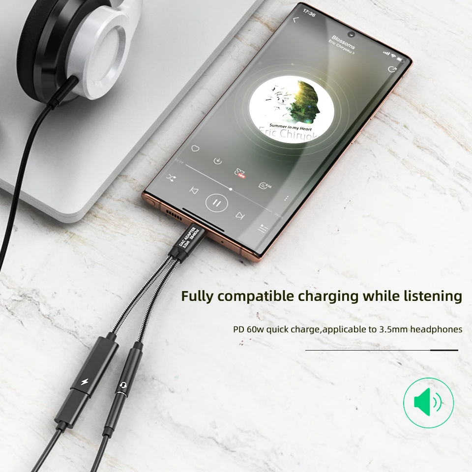 Type C Headphone Adapter Usb-c To 3.5mm 