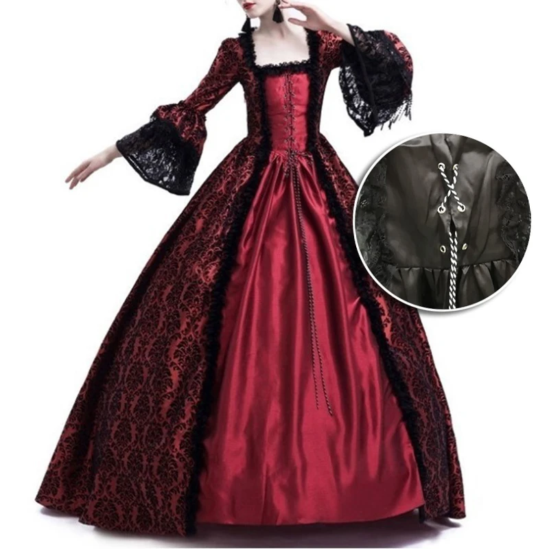 Новые женские викторианские костюм эпохи Возрождения Косплей Хэллоуин вечерние Средневековые платья